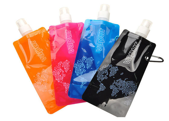 BPA Colorful Reusable Spout Pouch , Safety Juice Pouch Bags With Carabiner