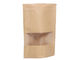 Resealable Food Packaging Stand Up Pouch Plain Brown Kraft Paper Bag